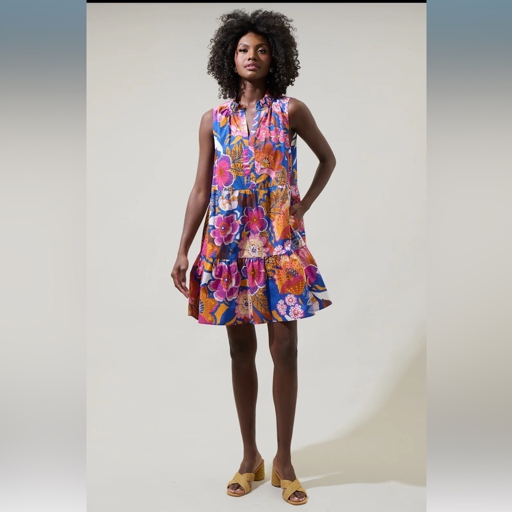 SugarLips Eveline Floral Gemmely Shift Mini Dress - Picture 4 of 7